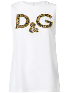 жаккардовый топ с заплаткой с логотипом  Dolce &amp; Gabbana