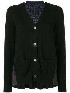 V-neck button cardigan Sacai