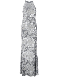 платье с вышивкой и пайетками  Badgley Mischka