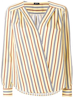 striped wrap front blouse Jil Sander Navy