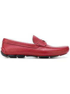 logo plaque loafers Prada