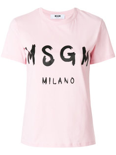 футболка с принтом логотипа MSGM