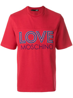 футболка с вышитым логотипом Love Moschino