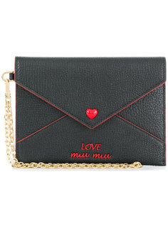 сумка-конверт с вышивкой Love Miu Miu