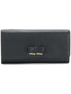 континентальный кошелек с бантом Miu Miu