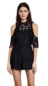 alice + olivia June Cold Shoulder Ruffle Romper