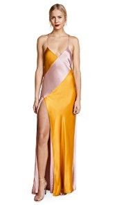 Michelle Mason Bias Gown with Slit
