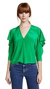 Michelle Mason Flutter Sleeve Blouse