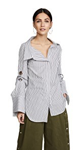 Monse Scrunch Sleeve Grommet Shirt