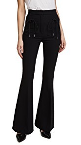 Nina Ricci Flared Wool Crepe Trousers