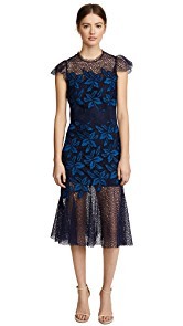 Sea Mosaic Lace Midi Dress