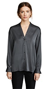 Vince Trapunto V Neck Blouse