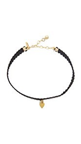 Vanessa Mooney Black Lace Choker with Heart Charm