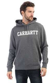 Толстовка кенгуру Carhartt WIP Hooded College Sweatshirt Grey Heather/White