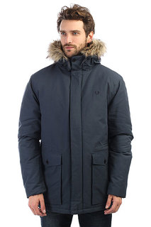 Куртка зимняя Fred Perry Quilted Fur Trim Parka Navy