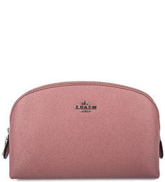 Розовая косметичка на молнии Coach