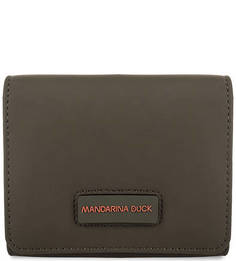 Кошелек цвета хаки с одним отделом для купюр Mandarina Duck