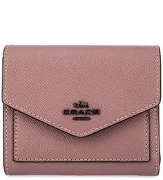 Розовый кошелек на кнопке Coach