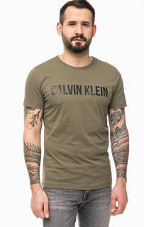 Футболка цвета хаки с логотипом бренда Calvin Klein Jeans