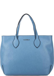 Синяя кожаная сумка на молнии Coccinelle