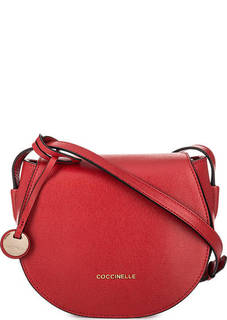 Красная кожаная сумка с откидным клапаном Coccinelle