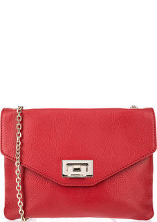 Красная кожаная сумка с откидным клапаном Coccinelle