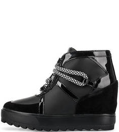 Кеды на танкетке с замшевыми вставками Armani Jeans