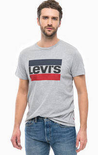Серая хлопковая футболка с принтом Levis®