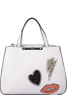 Белая сумка с двумя отделами Guess