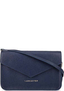 Синяя кожаная сумка с откидным клапаном Lancaster
