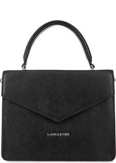 Черная кожаная сумка с откидным клапаном Lancaster