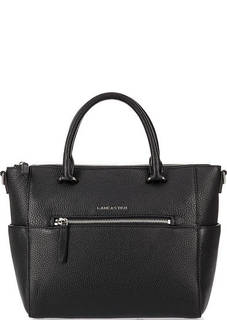 Черная кожаная сумка на молнии Lancaster