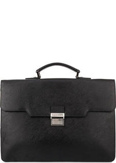 Черный портфель из сафьяновой кожи Lancaster