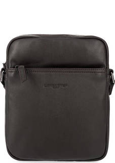 Коричневая кожаная сумка с широким плечевым ремнем Lancaster