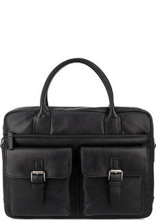 Вместительная синяя сумка из мягкой кожи Lancaster