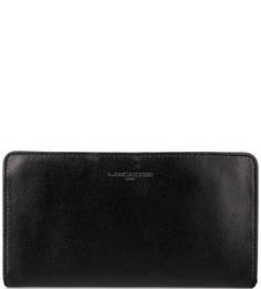 Черный кожаный кошелек на молнии Lancaster