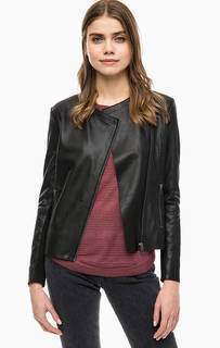 Черная куртка из натуральной кожи Selected