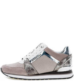 Серые кроссовки с серебристыми вставками Michael Michael Kors