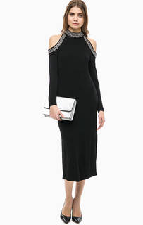 Черное длинное платье с разрезами Michael Michael Kors