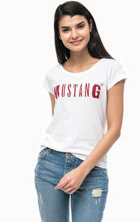 Хлопковая футболка с принтом Mustang