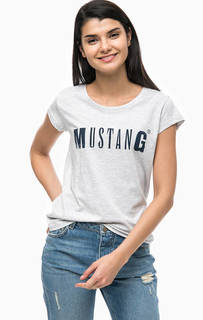 Хлопковая футболка с принтом Mustang