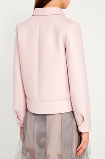 Розовая кожаная куртка Prada