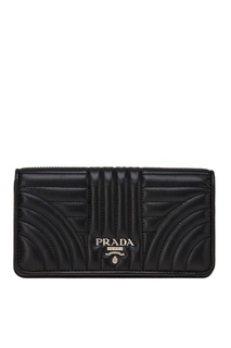 Черный кожаный чехол для iPhone Prada