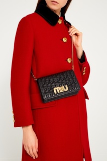 Драпированная сумка из кожи Miu Logo