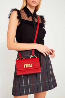 Красная сумка с логотипом Miu Logo