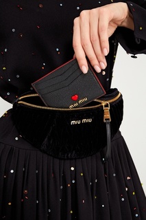 Черный футляр для карт Miu Miu