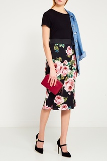 Шелковая юбка-карандаш с цветами Dolce & Gabbana