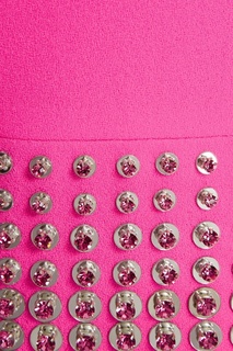 Шерстяное розовое платье David Koma