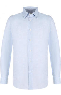 Льняная рубашка с воротником кент Brioni