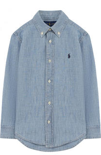 Хлопковая рубашка с воротником button down Polo Ralph Lauren